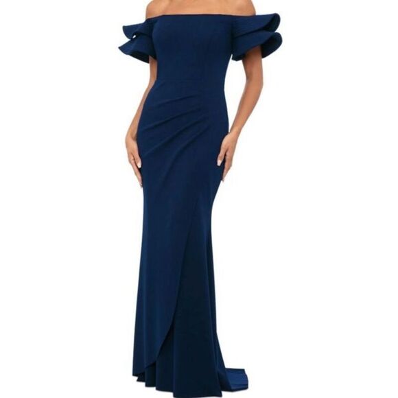 Xscape Navy Blue gown size 16 NWT - Picture 1 of 15